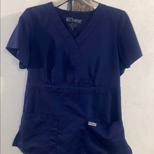 Greys Anatomy Navy Blue Scrub Top